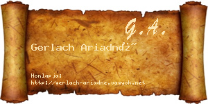 Gerlach Ariadné névjegykártya